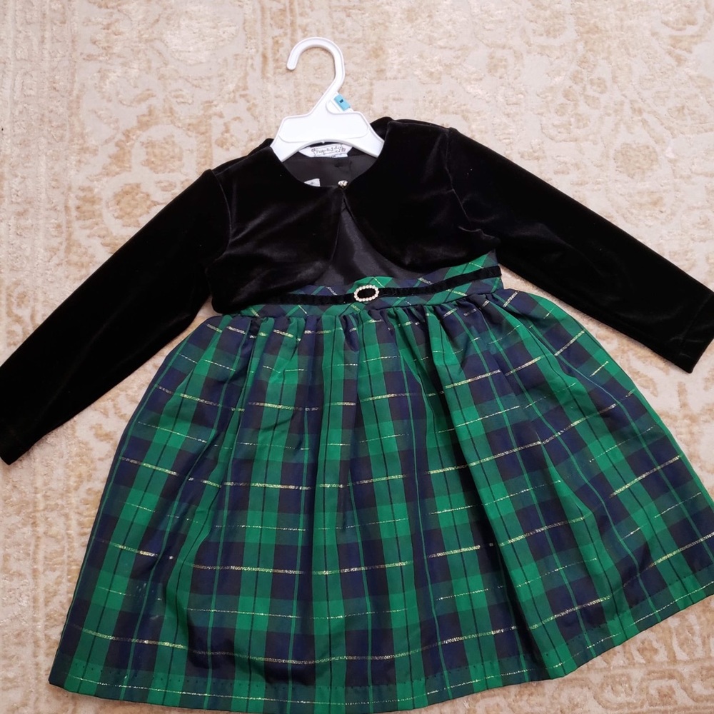 Holiday dress with shrug.